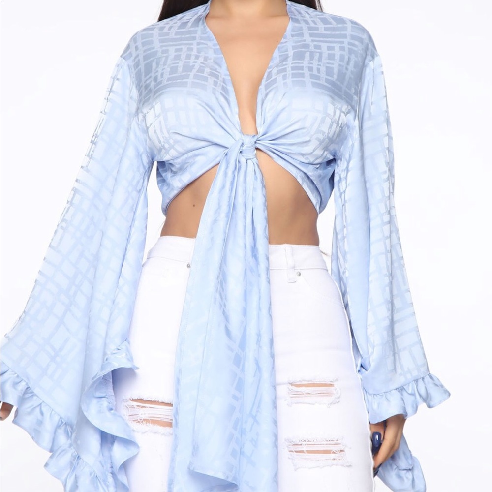 Don’t Tell Me To Leave Satin Crop Top FASHION NOVA